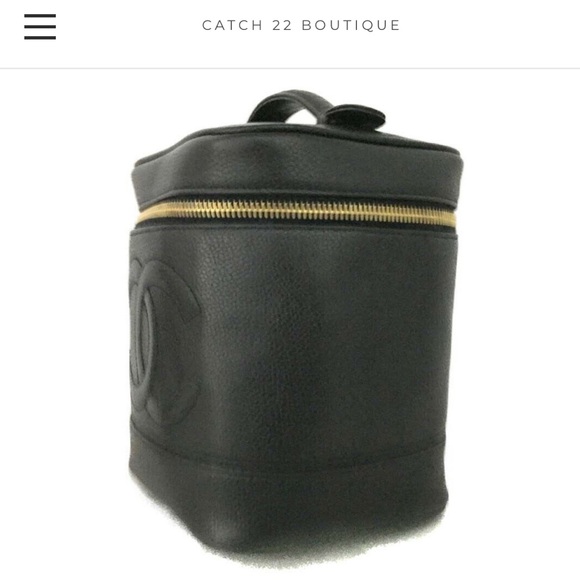 Chanel Black Caviar Top Handle Zip-Around Tall Vanity Bag - Picture 5 of 15